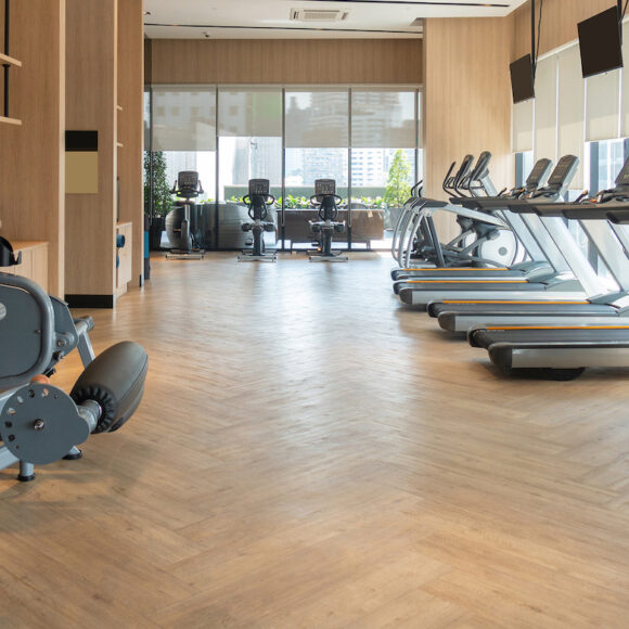 Modern fitness center with gym equipment