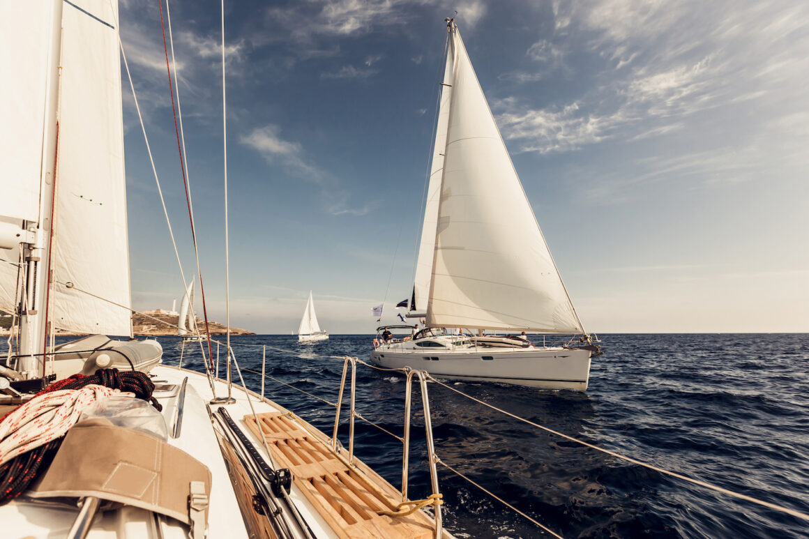 Yachts sailing on the sea